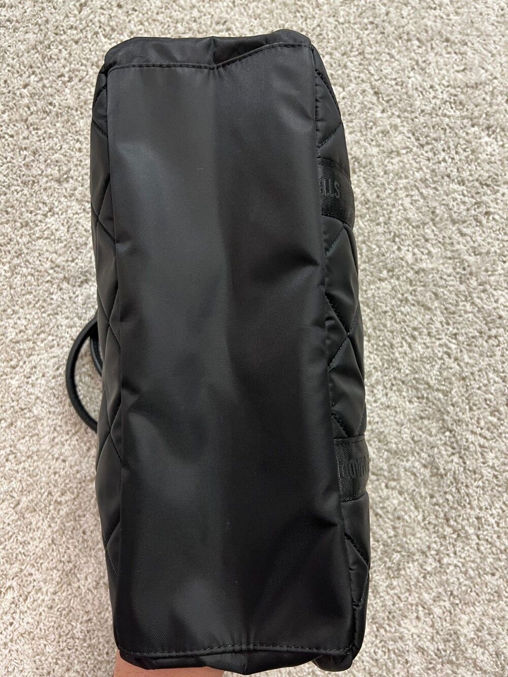 “Steve Madden Black Quilted Duffle Bag Shoulder Handbag Travel Gym Tote” - Picture 6 of 9
